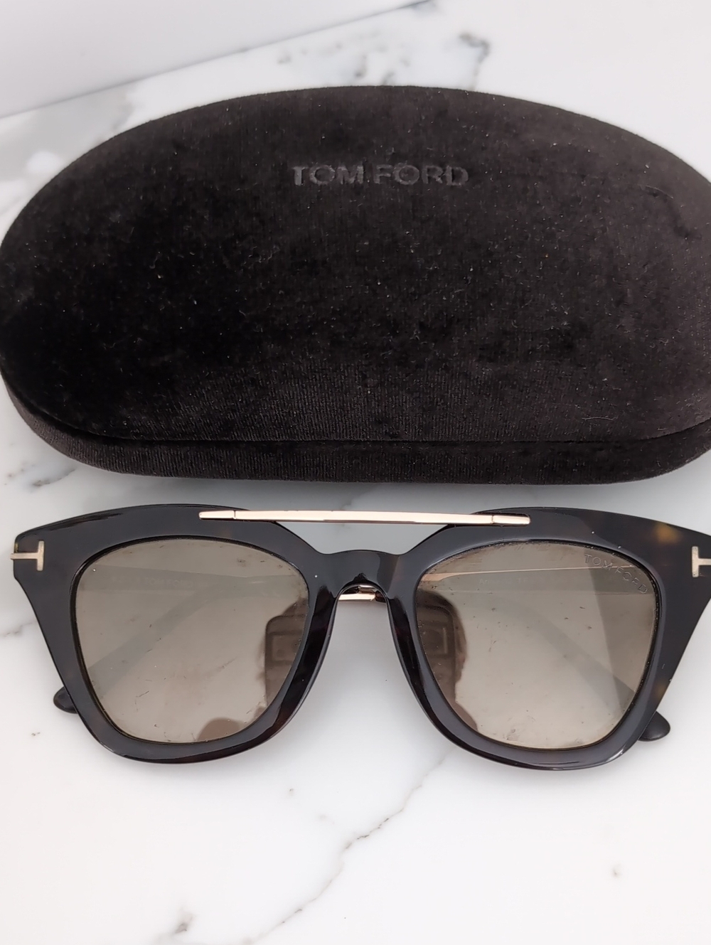 Tom Ford (Anna) Tortoise Sunglasses with Gold Accents